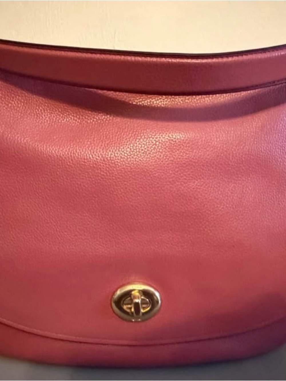 NWT Coach Pink Pebbled Leather Shoulder Bag with Turn-Lock #24771